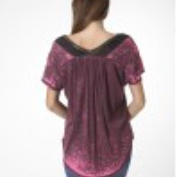 Urban X Tee wine size S,M,L short sleeve burnout w/grey trim - Picture 7 of 7